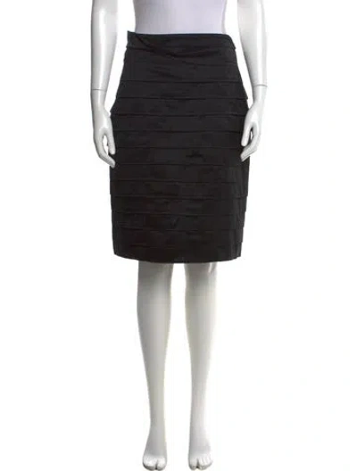 Pre-owned St John Pleated Accents Knee-length Skirt In Black