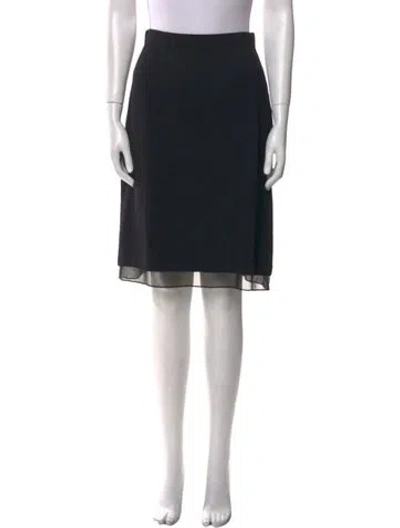 Pre-owned St John Pleated Accents Knee-length Skirt In Black