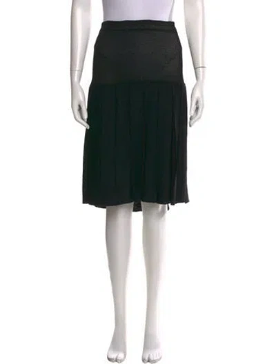 Pre-owned St John Pleated Accents Knee-length Skirt In Black