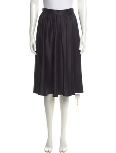 Pre-owned St John Pleated Accents Knee-length Skirt In Black
