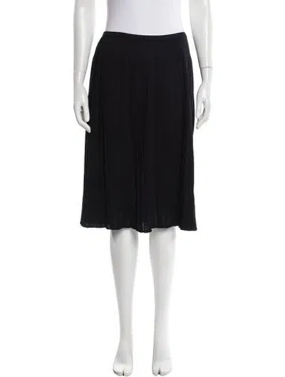 Pre-owned St John Pleated Accents Knee-length Skirt In Black
