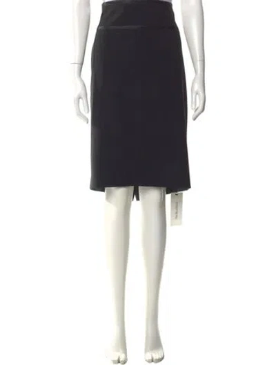 Pre-owned St John Pleated Accents Knee-length Skirt In Black