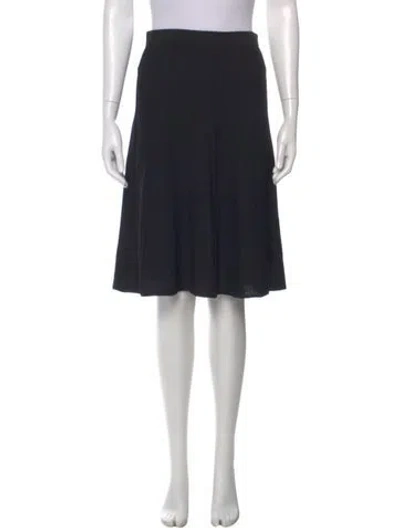 Pre-owned St John Pleated Accents Knee-length Skirt In Black