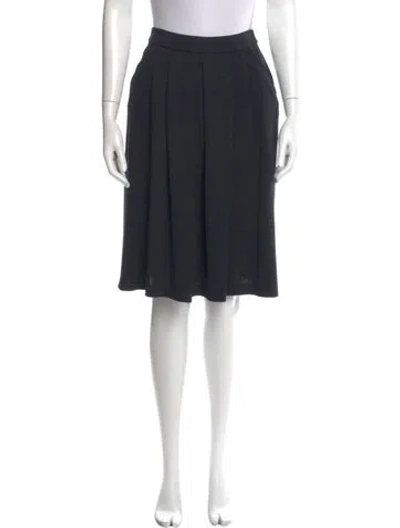 Pre-owned St John Pleated Accents Knee-length Skirt In Black