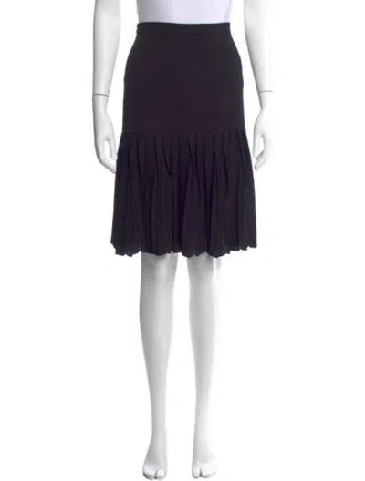 Pre-owned St John Pleated Accents Knee-length Skirt In Black
