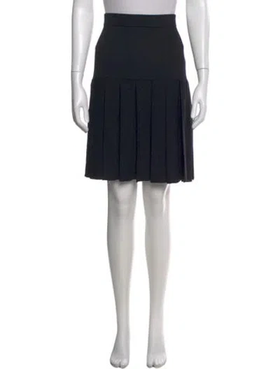 Pre-owned St John Pleated Accents Knee-length Skirt In Black