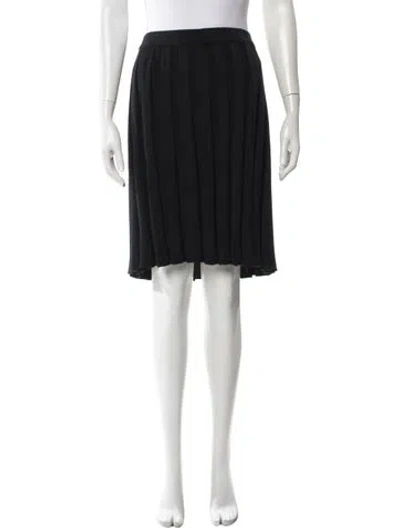 Pre-owned St John Pleated Accents Knee-length Skirt In Black