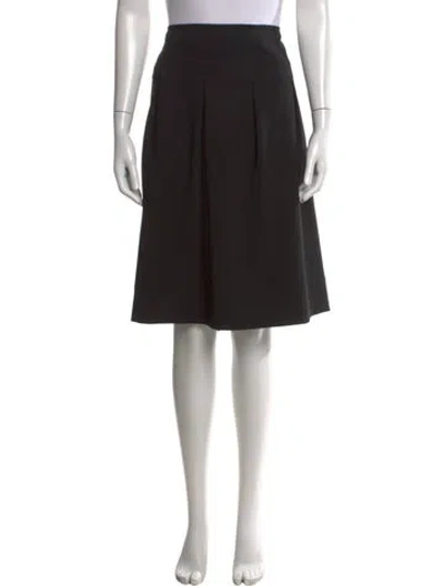 Pre-owned St John Pleated Accents Knee-length Skirt In Black