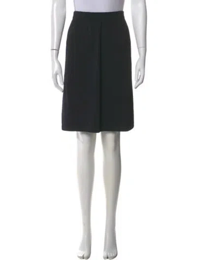 Pre-owned St John Pleated Accents Knee-length Skirt In Black