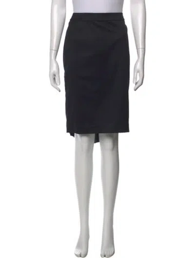 Pre-owned St John Pleated Accents Knee-length Skirt In Black