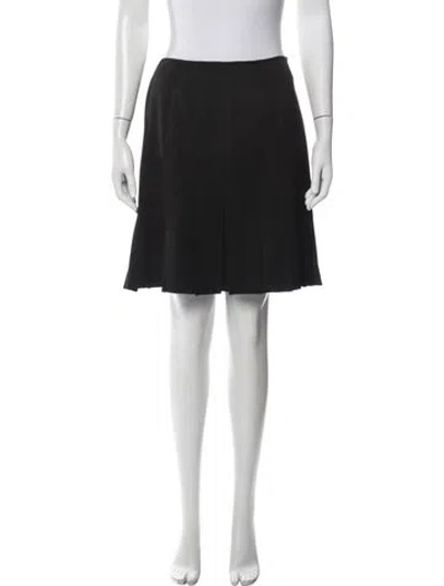 Pre-owned St John Pleated Accents Knee-length Skirt In Black