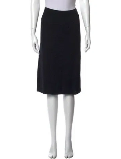 Pre-owned St John Pleated Accents Knee-length Skirt In Black
