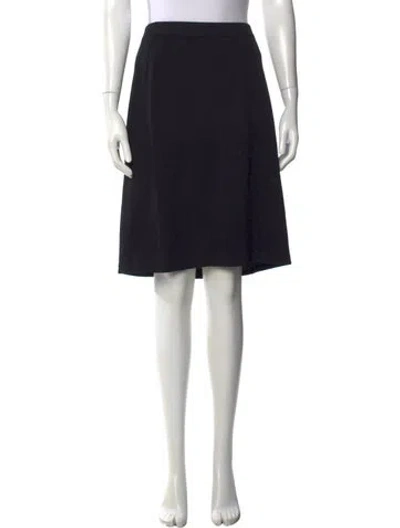 Pre-owned St John Pleated Accents Knee-length Skirt In Black