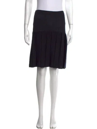 Pre-owned St John Pleated Accents Knee-length Skirt In Black
