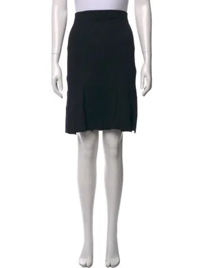 Pre-owned St John Pleated Accents Knee-length Skirt In Black