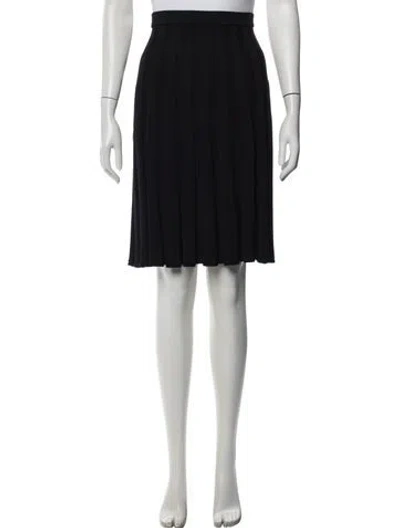Pre-owned St John Pleated Accents Knee-length Skirt In Black