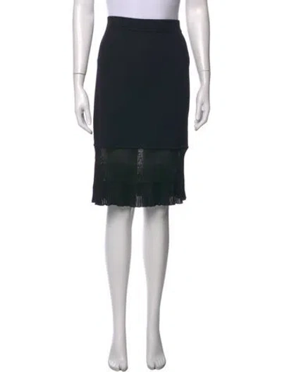 Pre-owned St John Pleated Accents Knee-length Skirt In Black