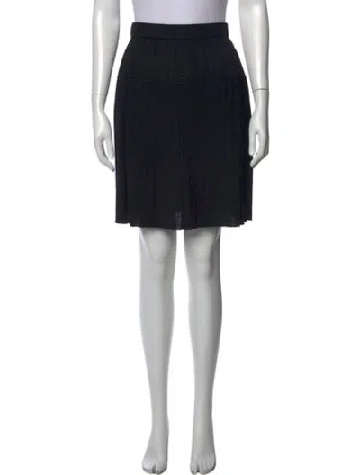 Pre-owned St John Pleated Accents Knee-length Skirt In Blue