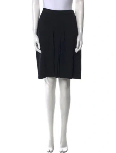 Pre-owned St John Pleated Accents Knee-length Skirt In Blue