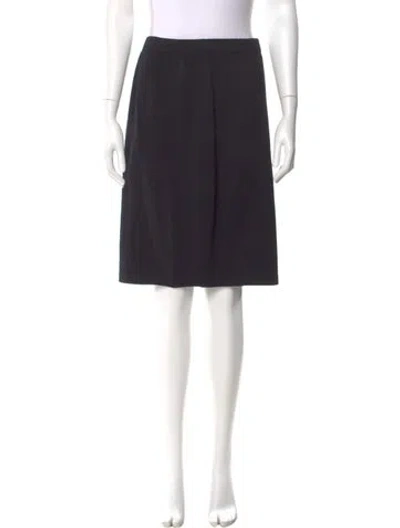 Pre-owned St John Pleated Accents Knee-length Skirt In Blue