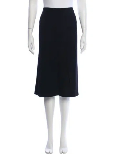 Pre-owned St John Pleated Accents Knee-length Skirt In Blue