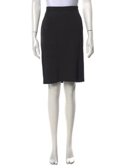 Pre-owned St John Pleated Accents Knee-length Skirt In Blue