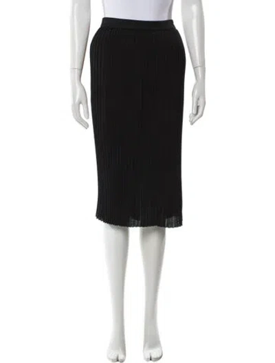 Pre-owned St John Pleated Accents Knee-length Skirt In Gray