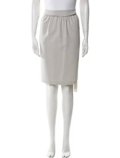 Pre-owned St John Pleated Accents Knee-length Skirt In Gray