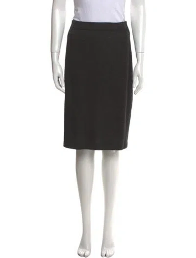 Pre-owned St John Pleated Accents Knee-length Skirt In Gray