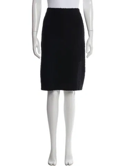 Pre-owned St John Pleated Accents Knee-length Skirt In Gray