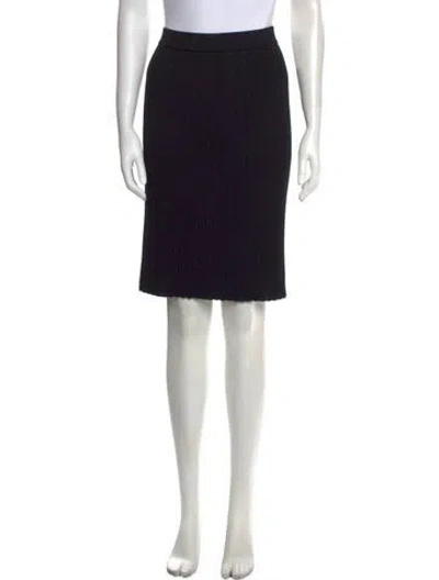 Pre-owned St John Pleated Accents Knee-length Skirt In Multi