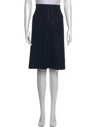 Pre-owned St John Pleated Accents Knee-length Skirt In Multi