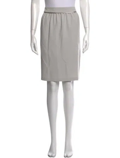 Pre-owned St John Pleated Accents Knee-length Skirt In Neutral