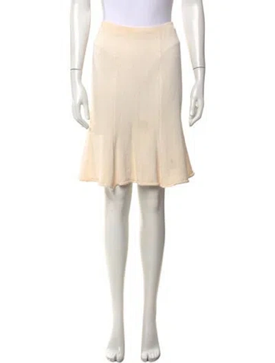 Pre-owned St John Pleated Accents Knee-length Skirt In Neutrals