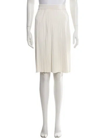 Pre-owned St John Pleated Accents Knee-length Skirt In Neutrals