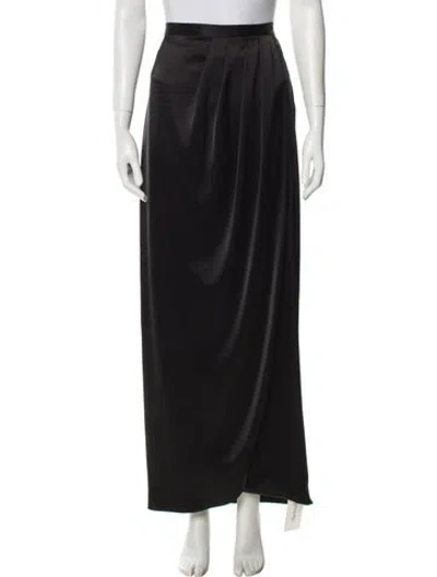 Pre-owned St John Pleated Accents Long Skirt In Black