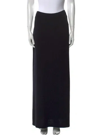 Pre-owned St John Pleated Accents Long Skirt In Black