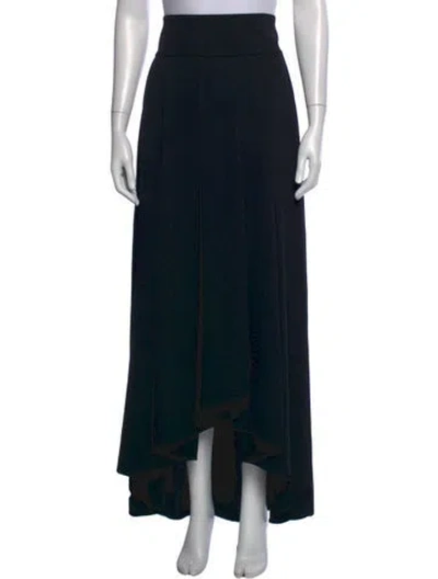Pre-owned St John Pleated Accents Long Skirt In Black