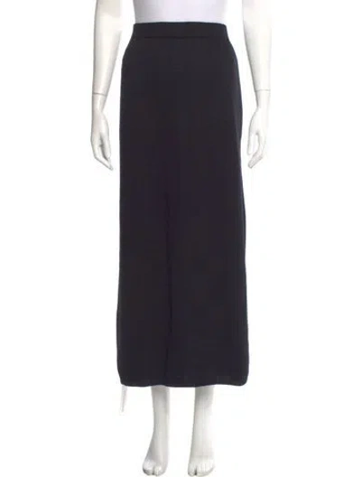 Pre-owned St John Pleated Accents Midi Length Skirt In Black