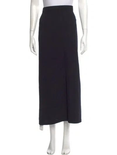 Pre-owned St John Pleated Accents Midi Length Skirt In Black