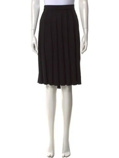 Pre-owned St John Pleated Accents Midi Length Skirt In Black