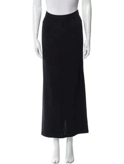 Pre-owned St John Pleated Accents Midi Length Skirt In Blue