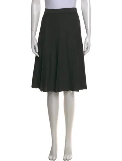 Pre-owned St John Pleated Accents Midi Length Skirt In Gray
