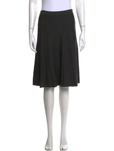 Pre-owned St John Pleated Accents Midi Length Skirt In Gray