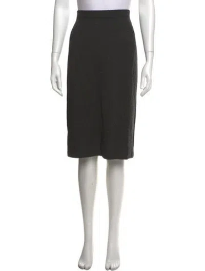 Pre-owned St John Pleated Accents Midi Length Skirt In Grey