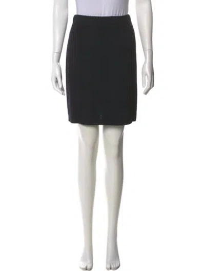 Pre-owned St John Pleated Accents Mini Skirt In Black