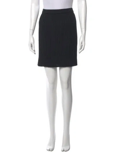 Pre-owned St John Pleated Accents Mini Skirt In Black