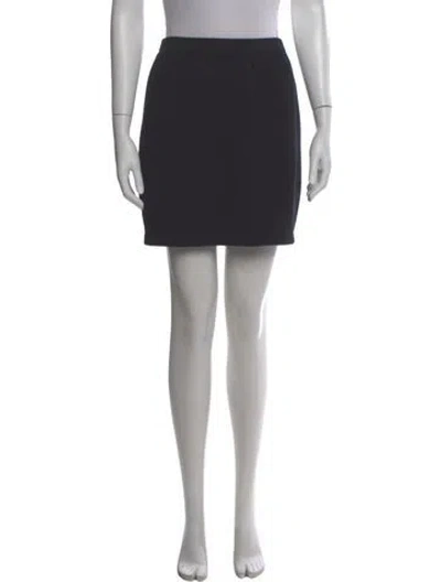 Pre-owned St John Pleated Accents Mini Skirt In Black