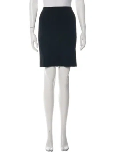 Pre-owned St John Pleated Accents Mini Skirt In Black