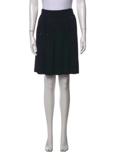 Pre-owned St John Pleated Accents Mini Skirt In Black